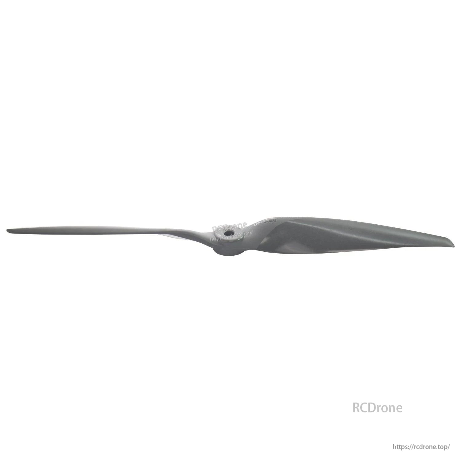 Side profile of Vortex 11x7 propeller showing thin blade edge and hub thickness
