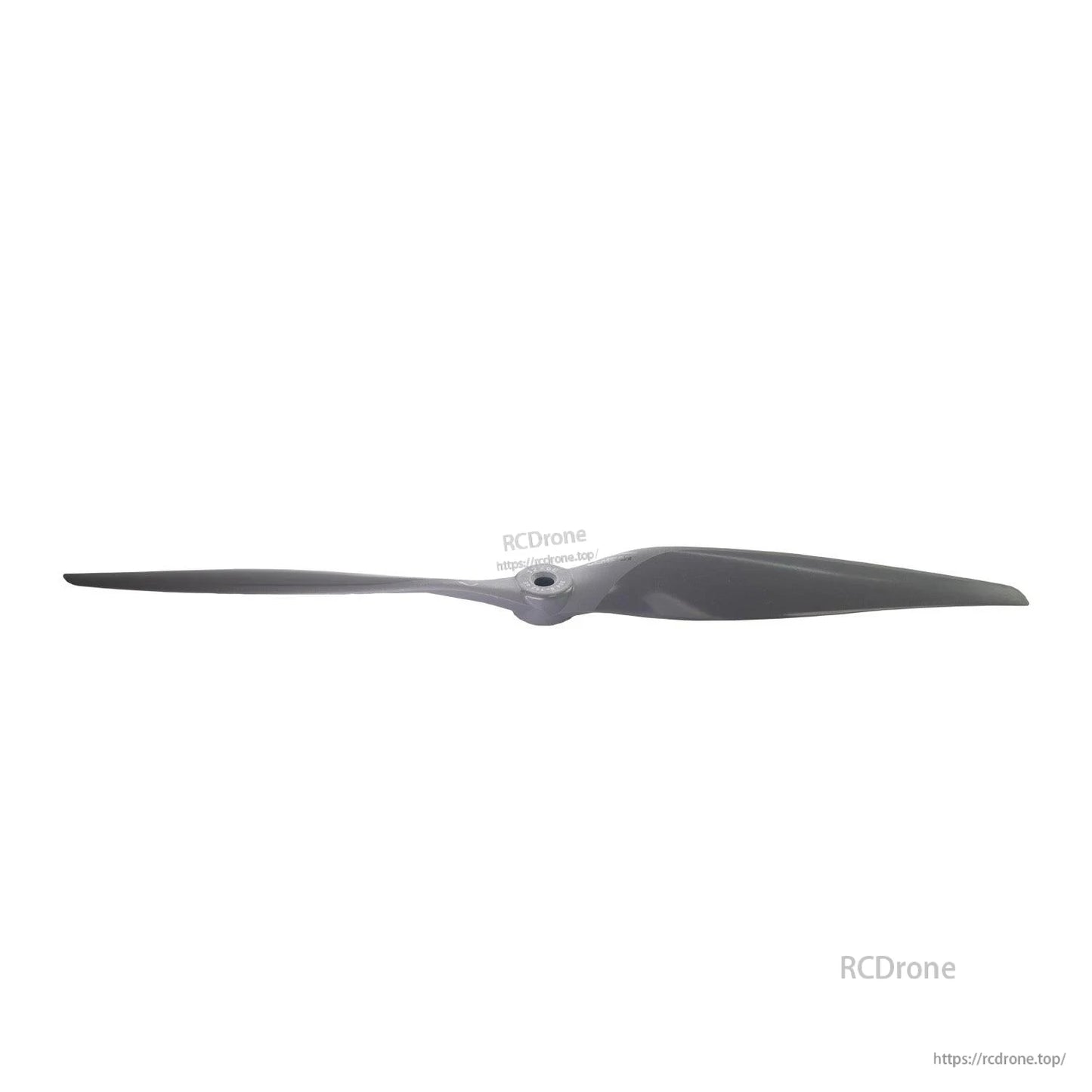Propeller side profile view showing blade twist and hub thickness