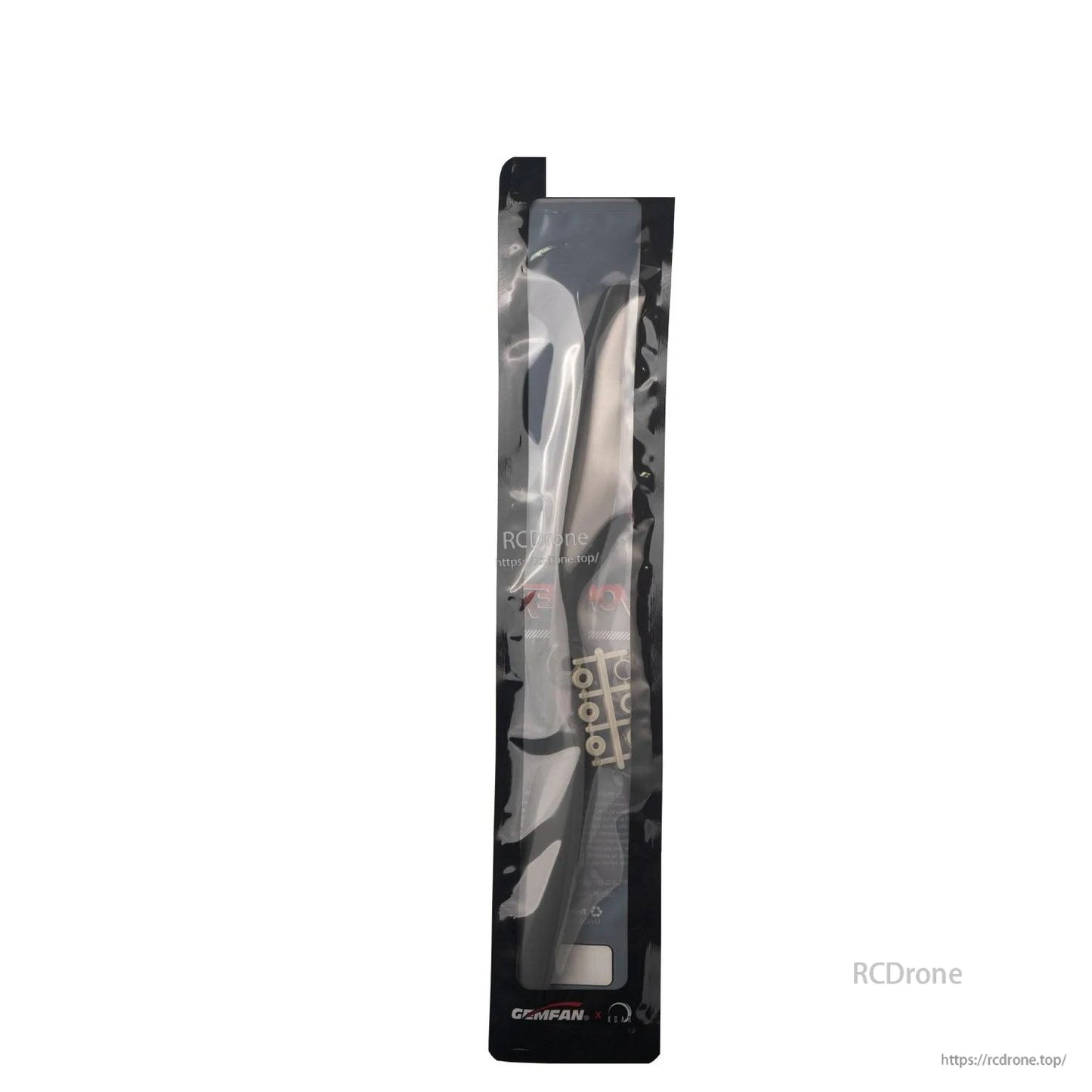 Retail packaging bag with Gemfan propeller visible inside, 1pc per bag
