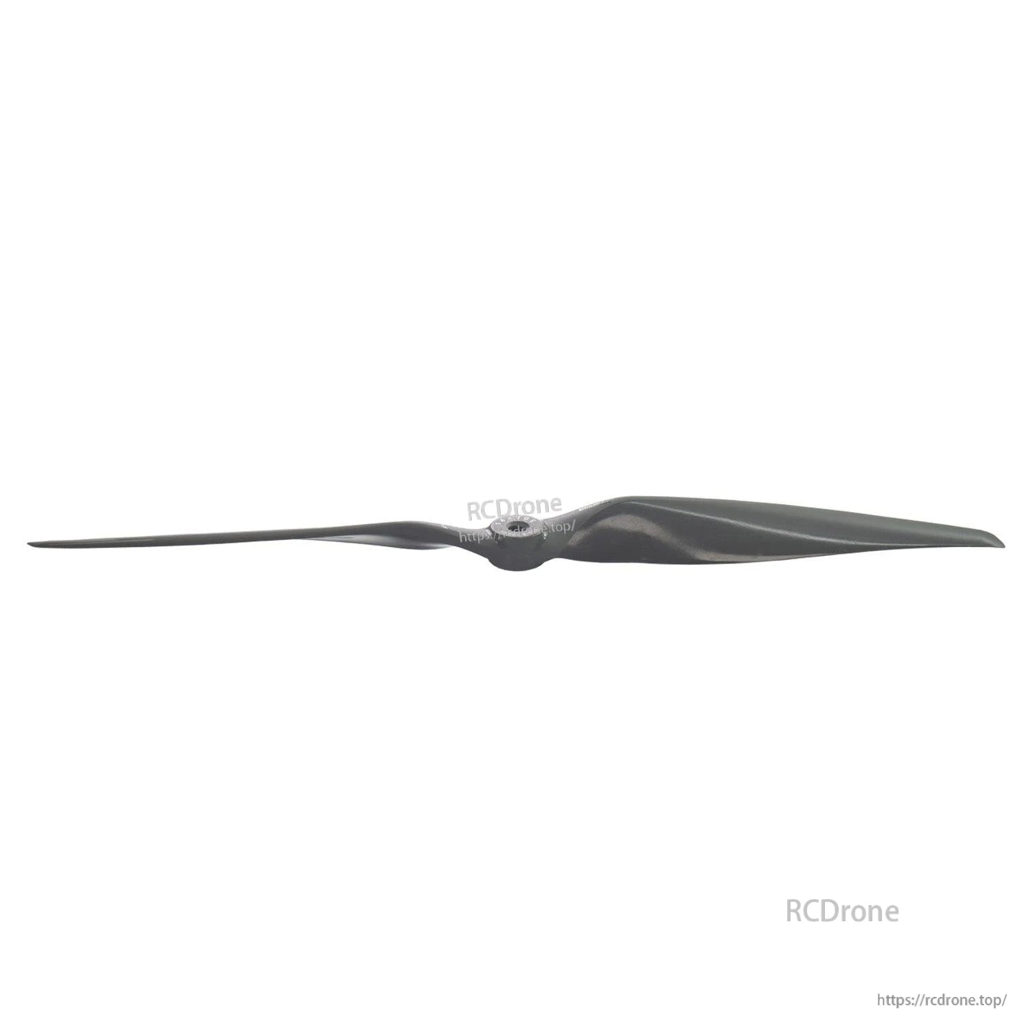 Side profile of propeller showing airfoil thickness and pitch contour near the hub