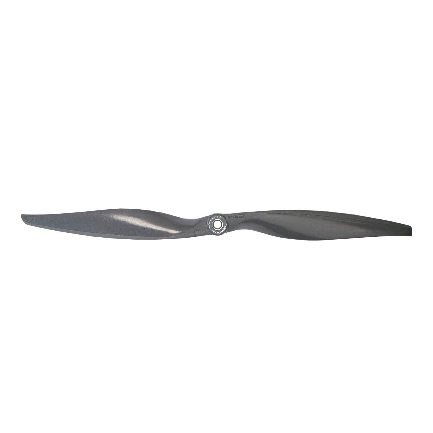 Single two-blade propeller, straight-on view with hub bore detail centered