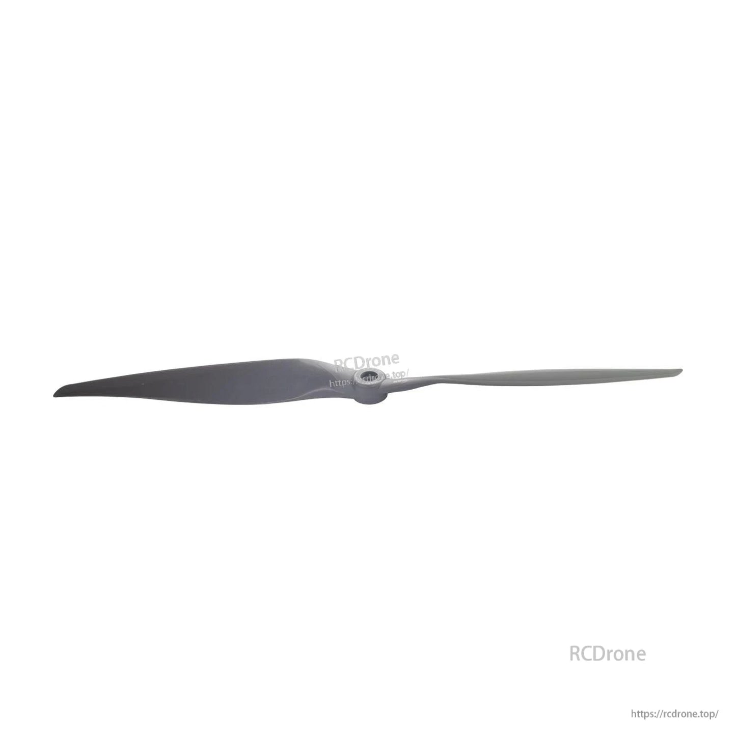 Thin edge-on view of propeller showing blade camber and central hub opening