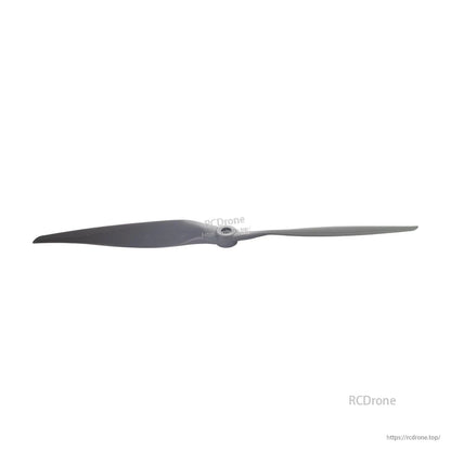 Thin edge-on view of propeller showing blade camber and central hub opening