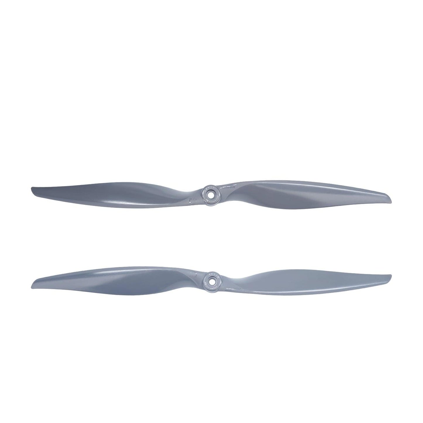 Pair of Gemfan Vortex 14x7E/14x7R 14-inch propellers shown front and back on white background