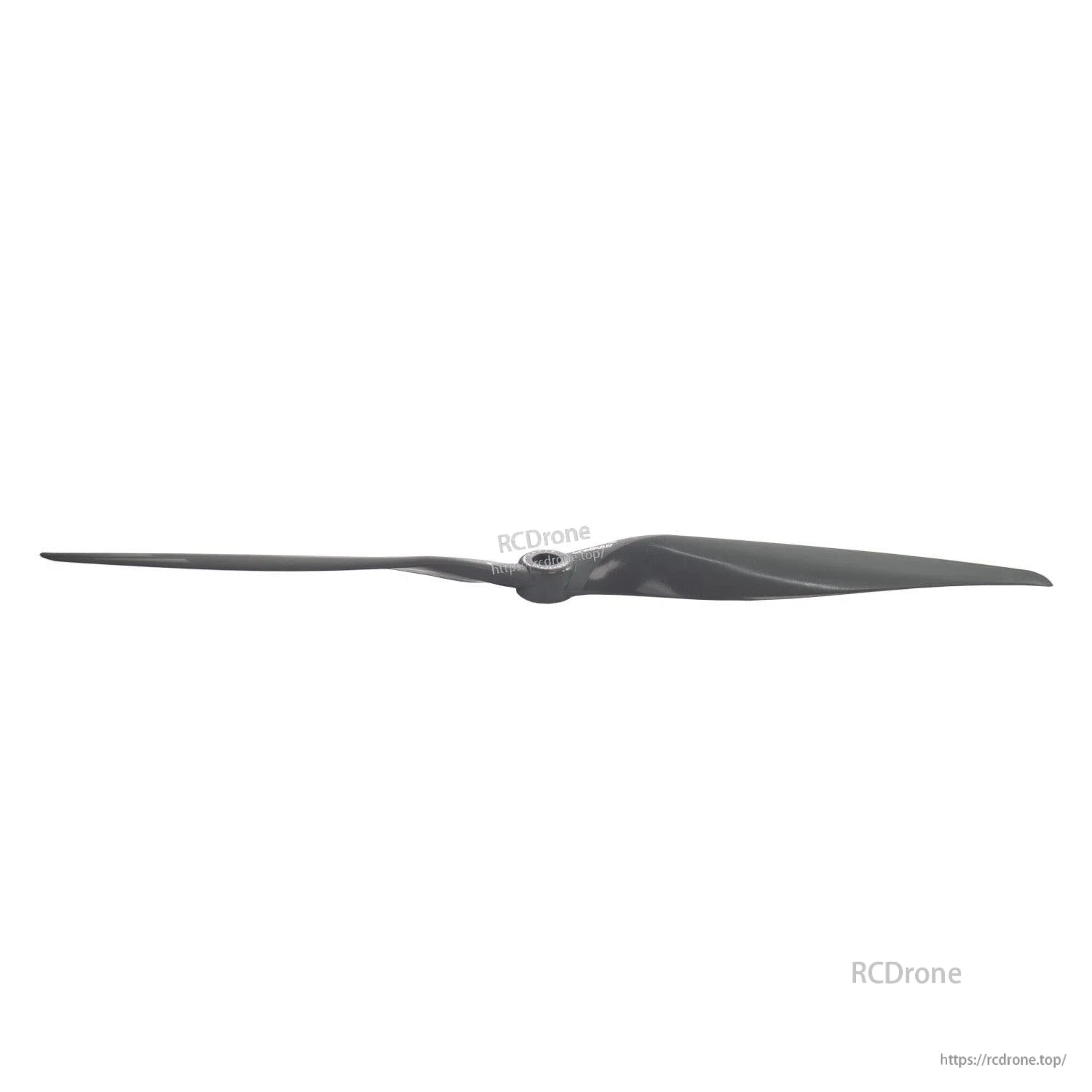 Propeller side profile showing blade thickness and hub height, dark gray finish
