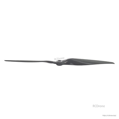 Propeller side profile showing blade thickness and hub height, dark gray finish