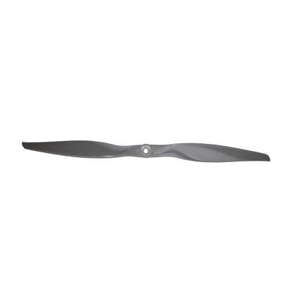 Single Gemfan Vortex 15x10 propeller front view showing hub opening and blade twist profile
