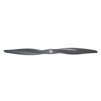 Gemfan Vortex 15x12E/15x12R electric propeller, top view of black 2-blade with center hub