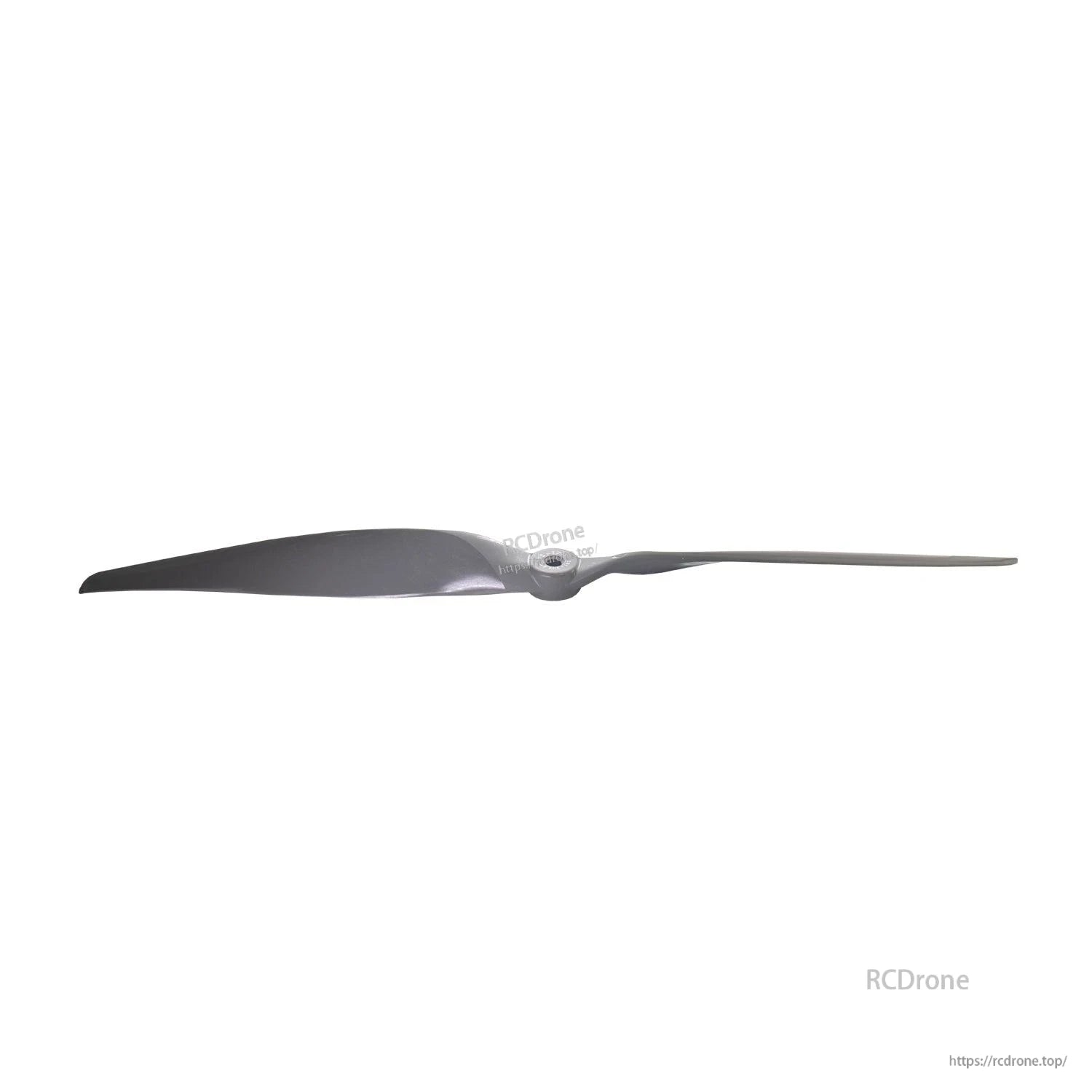 Propeller edge view from hub to tip showing narrow leading edge and blade taper