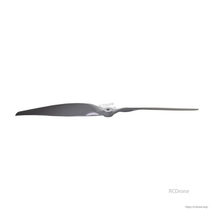 Propeller edge view from hub to tip showing narrow leading edge and blade taper