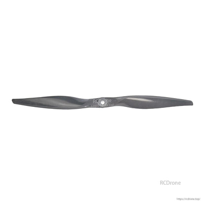Single carbon-fiber look propeller, straight-on view with hub center hole detail