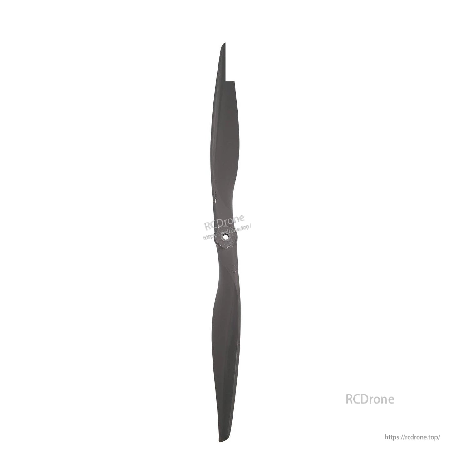 Full-length propeller vertical view showing both blades and center hub opening