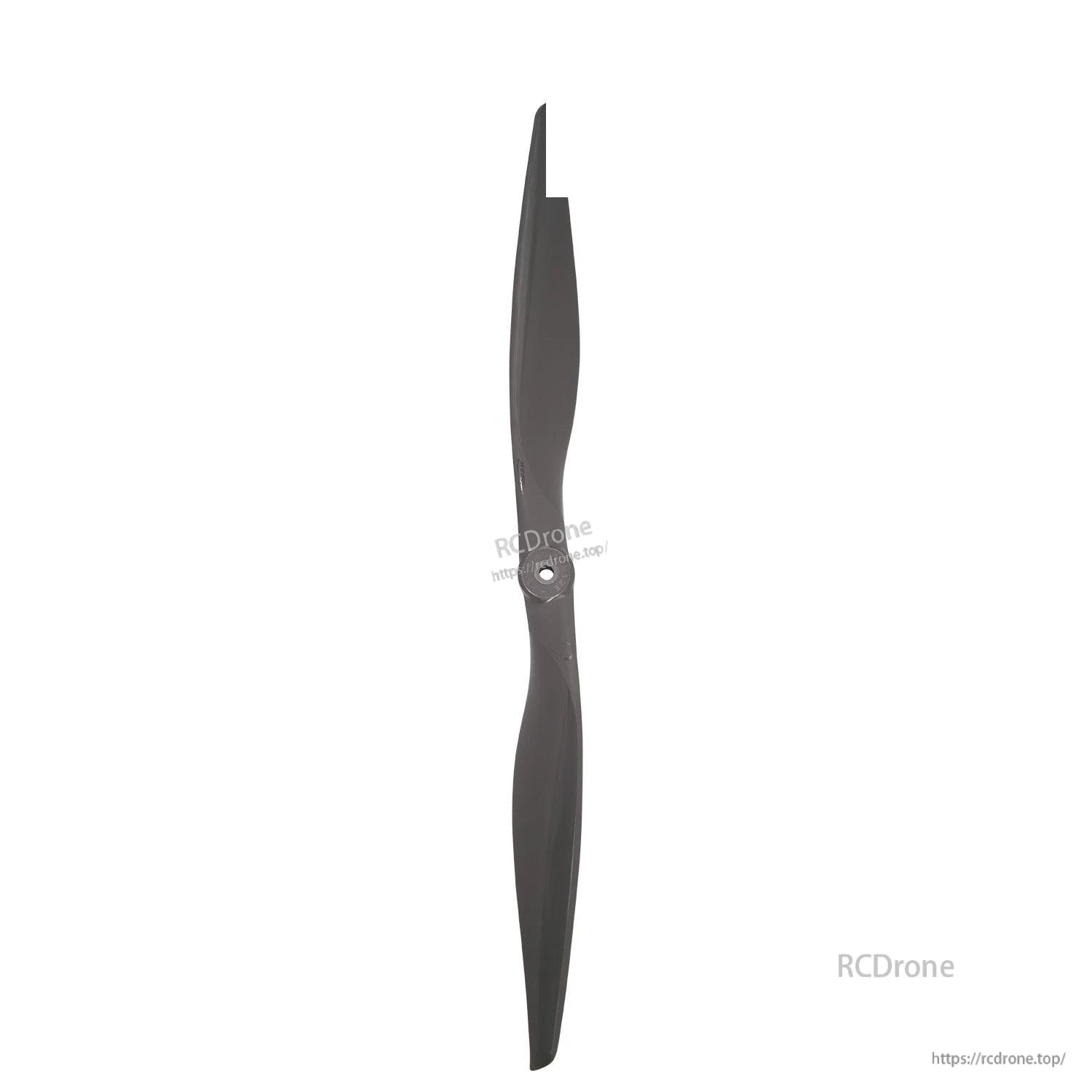 Full-length propeller vertical view showing both blades and center hub opening