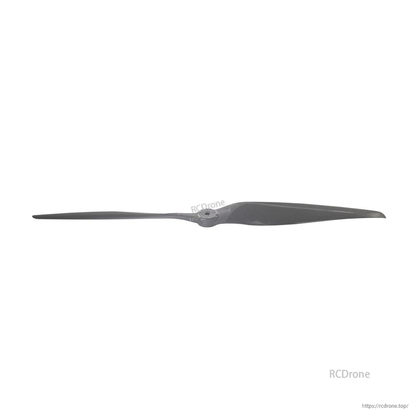Side profile of the 17x10 propeller showing thin airfoil and hub thickness across the center
