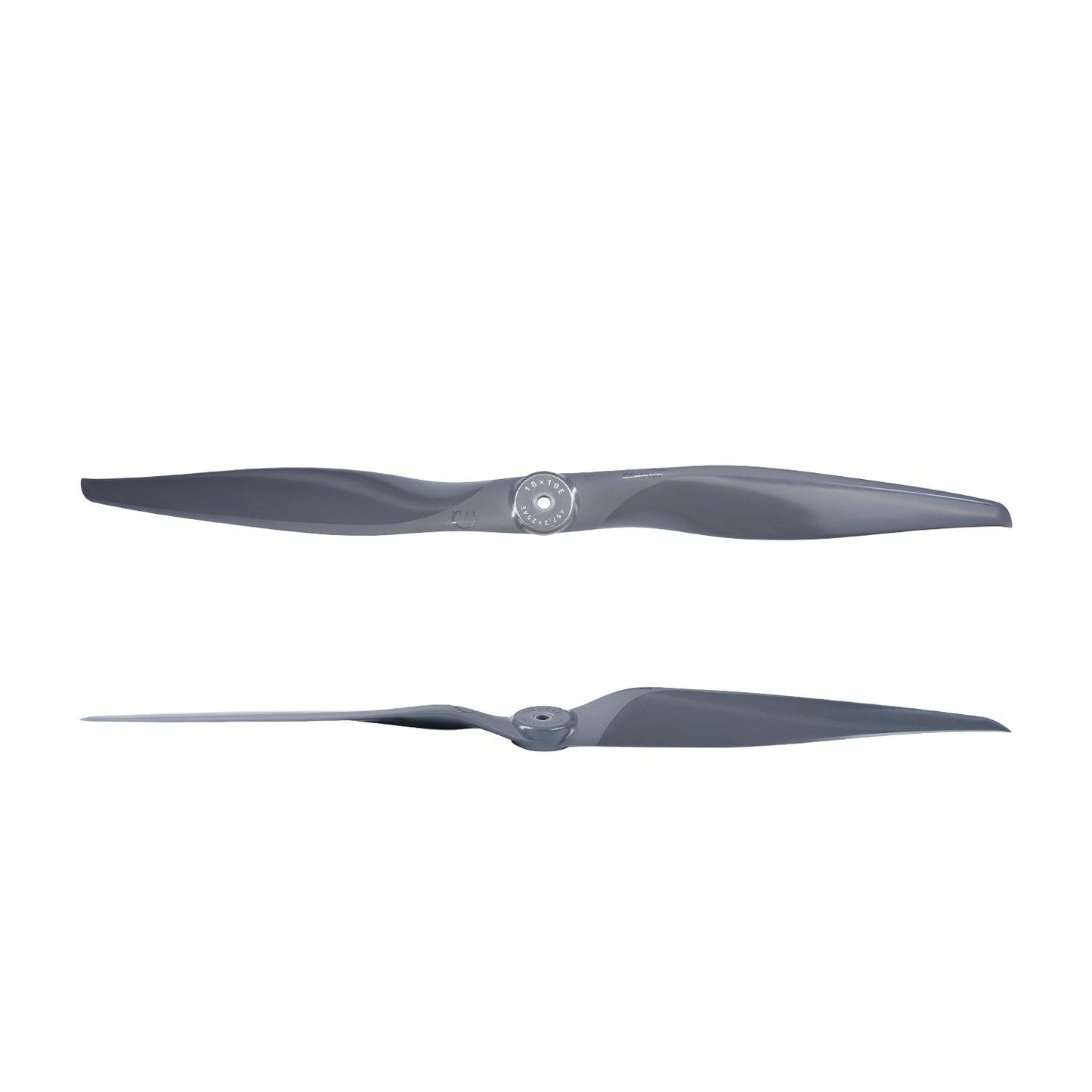 Gemfan Vortex 18X10E Electric Propeller, two-blade gray prop with hub marking