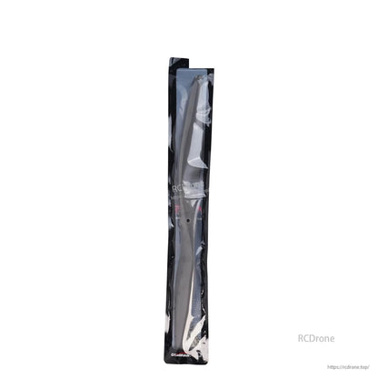 Propeller shown inside clear retail packaging sleeve, upright pack view