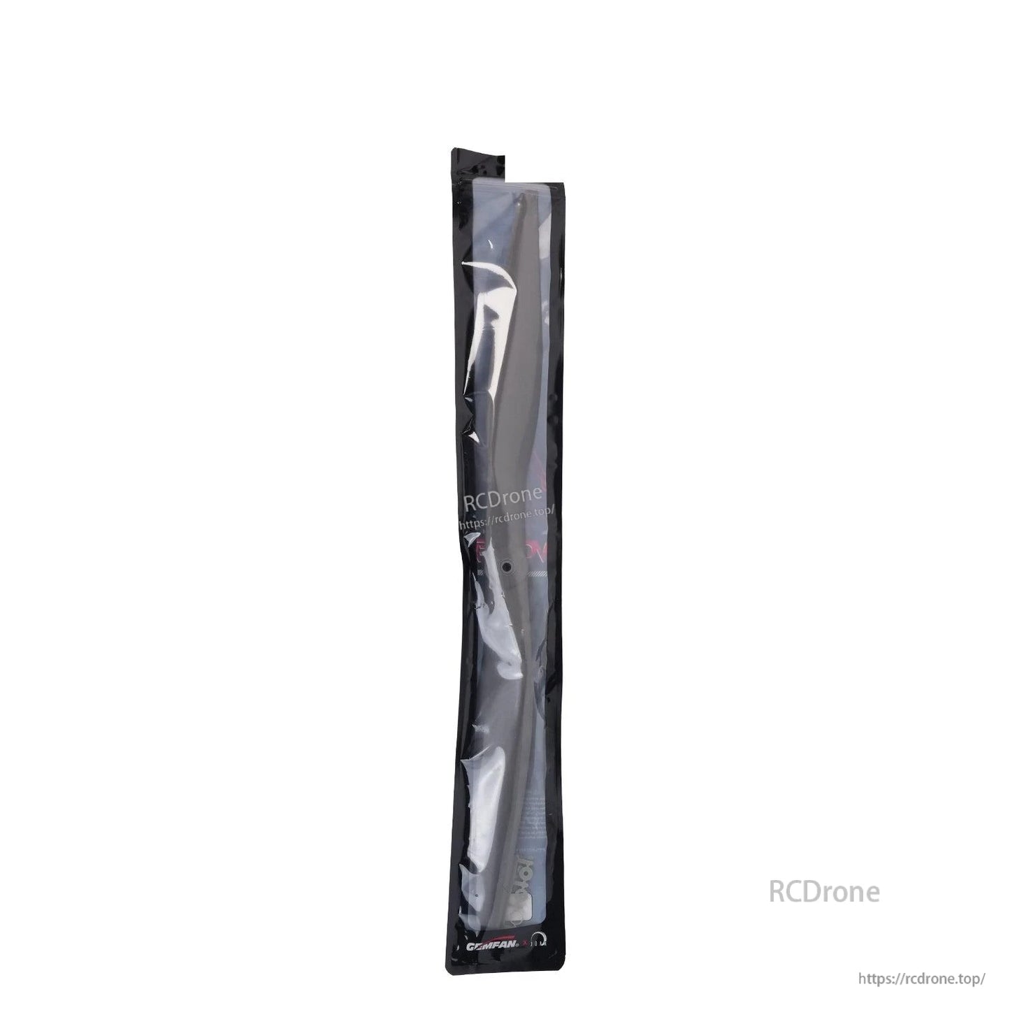 Retail packaging sleeve for Gemfan propeller, sealed clear bag with branding strip
