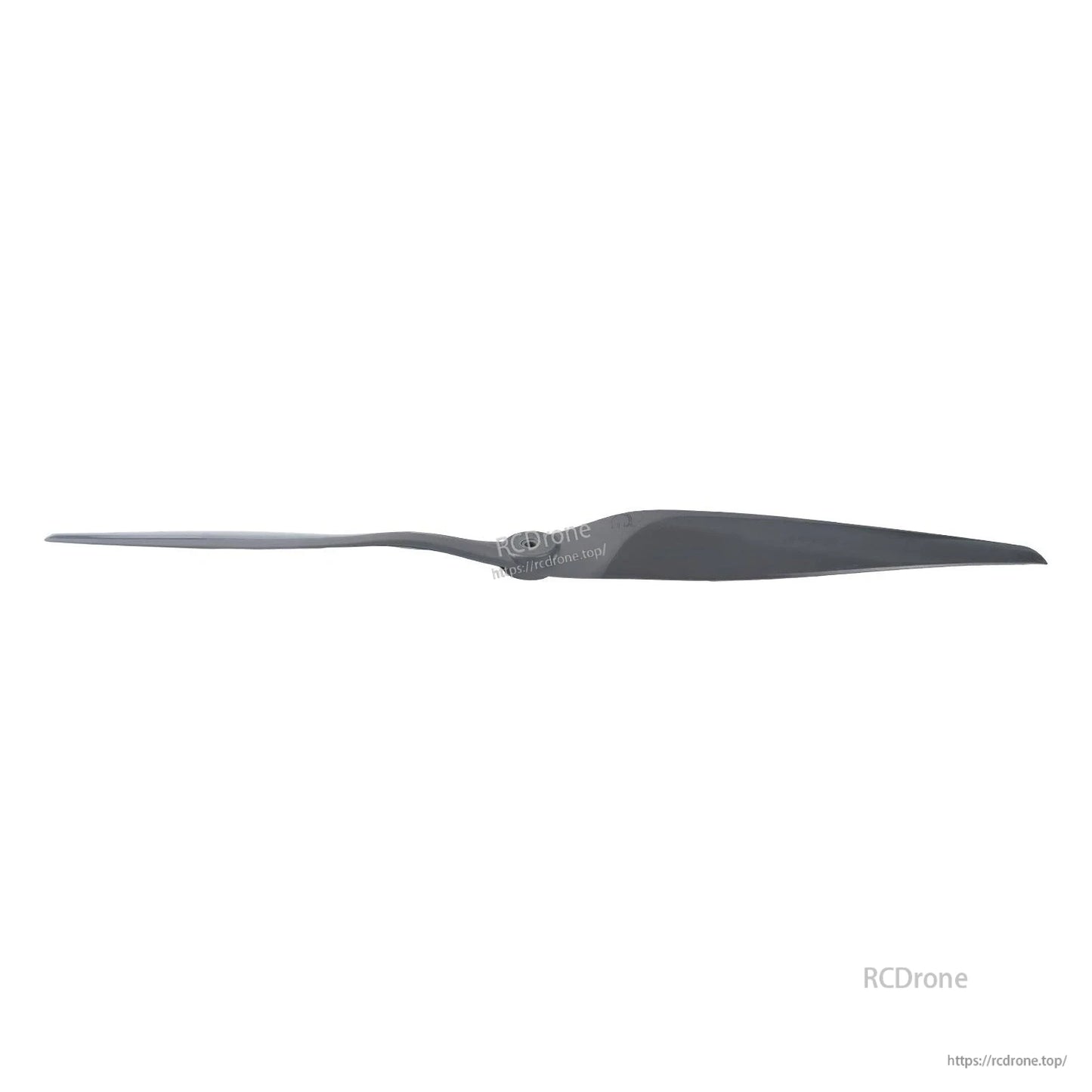 Side profile view of the two-blade propeller showing pitch and thickness