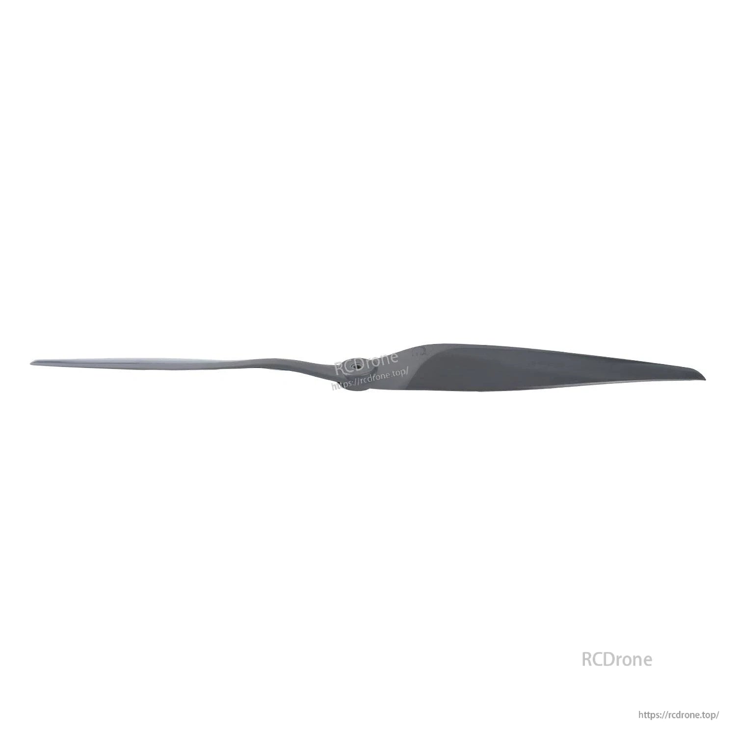 Side profile view of the two-blade propeller showing pitch and thickness