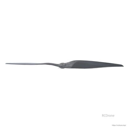 Side profile view of the two-blade propeller showing pitch and thickness