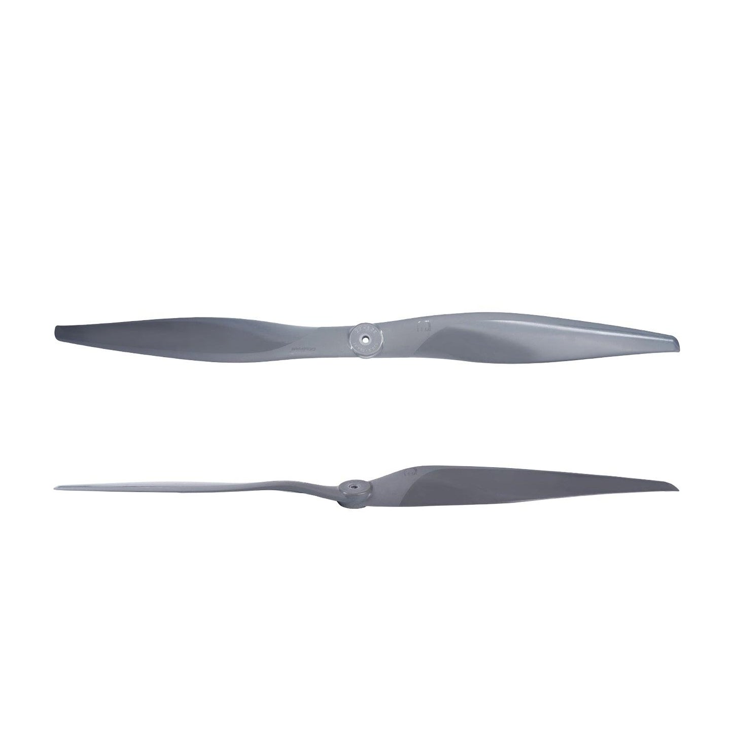 Gemfan Vortex 22X12E electric propeller, two-blade set shown top and side profile on white