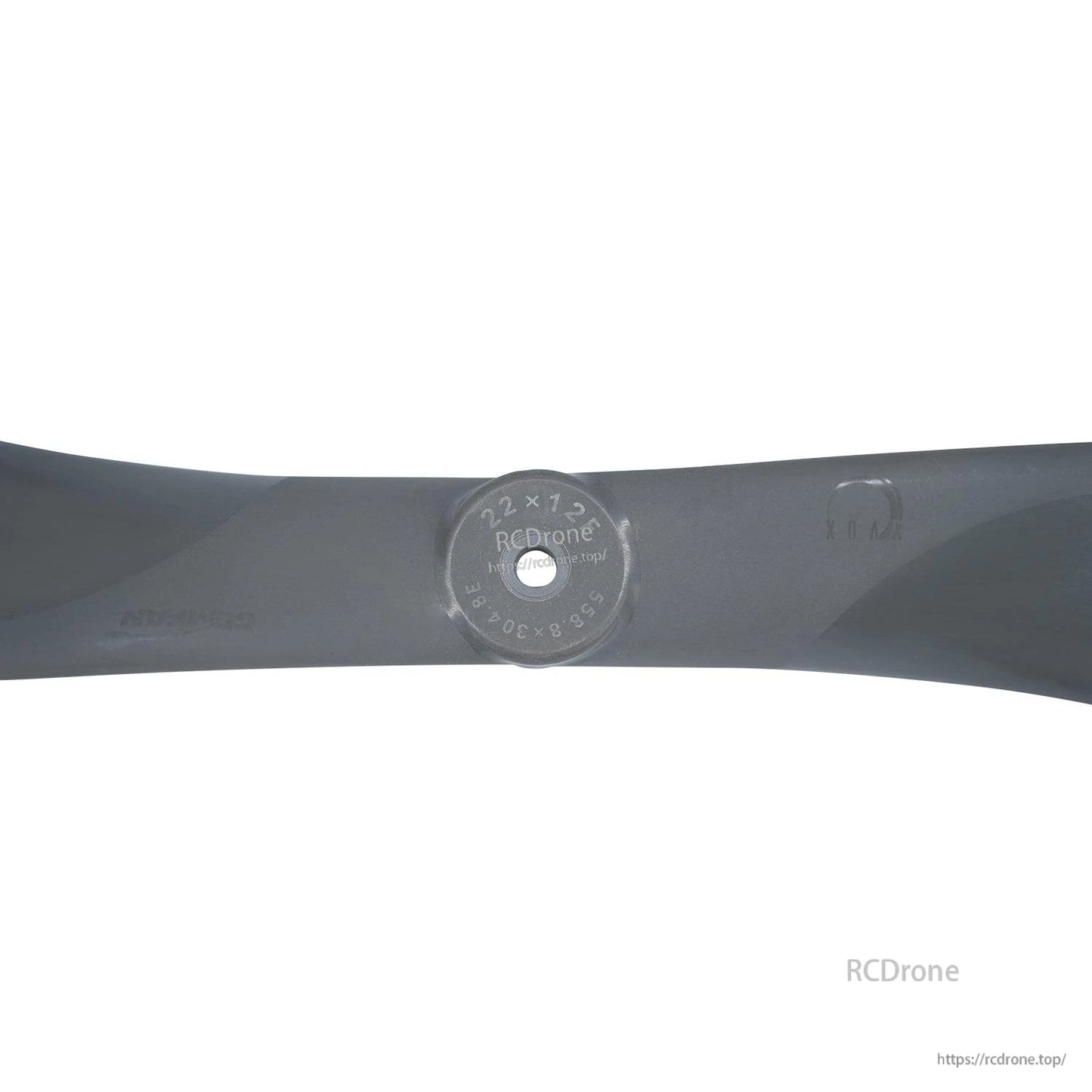 Propeller hub close-up with 22x12 size marking and center mounting hole detail