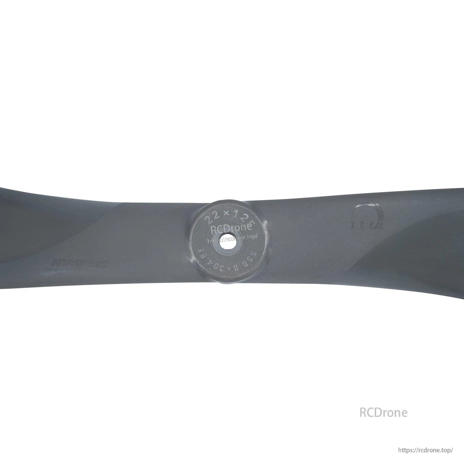 Propeller hub close-up with 22x12 size marking and center mounting hole detail