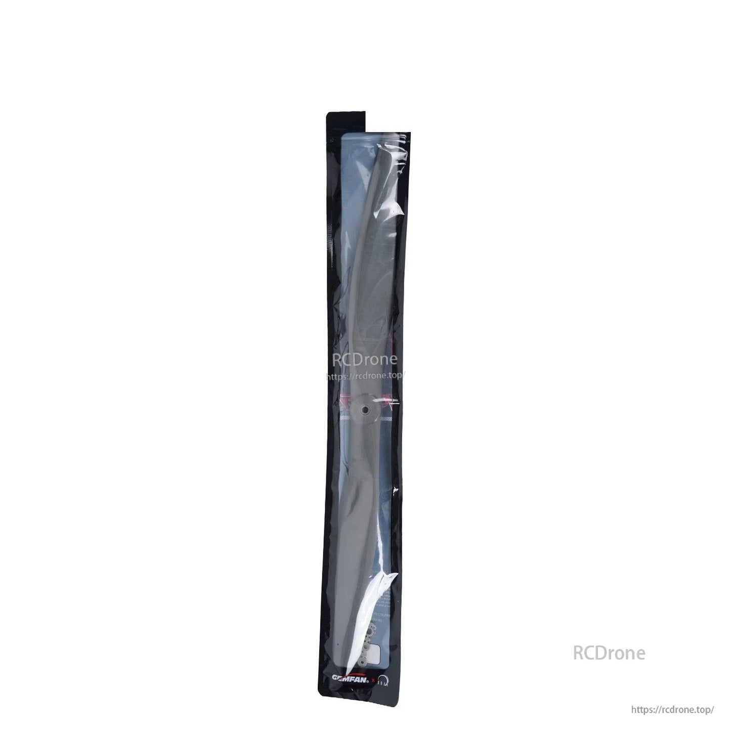 Gemfan propeller in sealed retail sleeve packaging, single prop visible inside bag