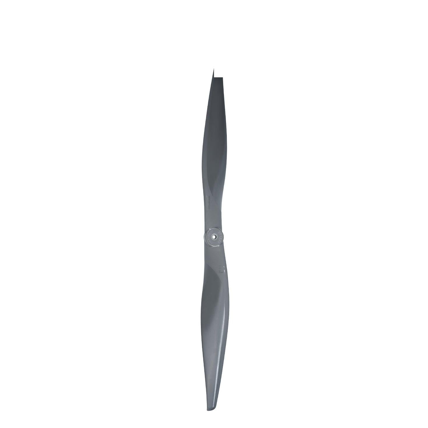 Gemfan Vortex 22X12E propeller full-length view, two-blade electric aircraft prop in gray