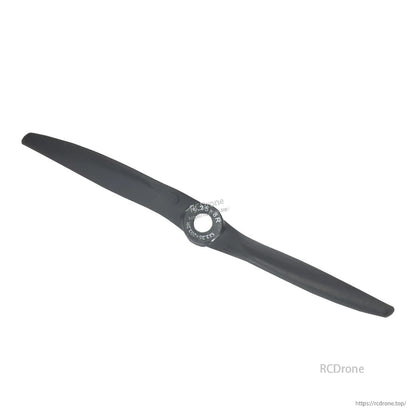 Single propeller angled view from opposite direction, showing blade curvature and hub print