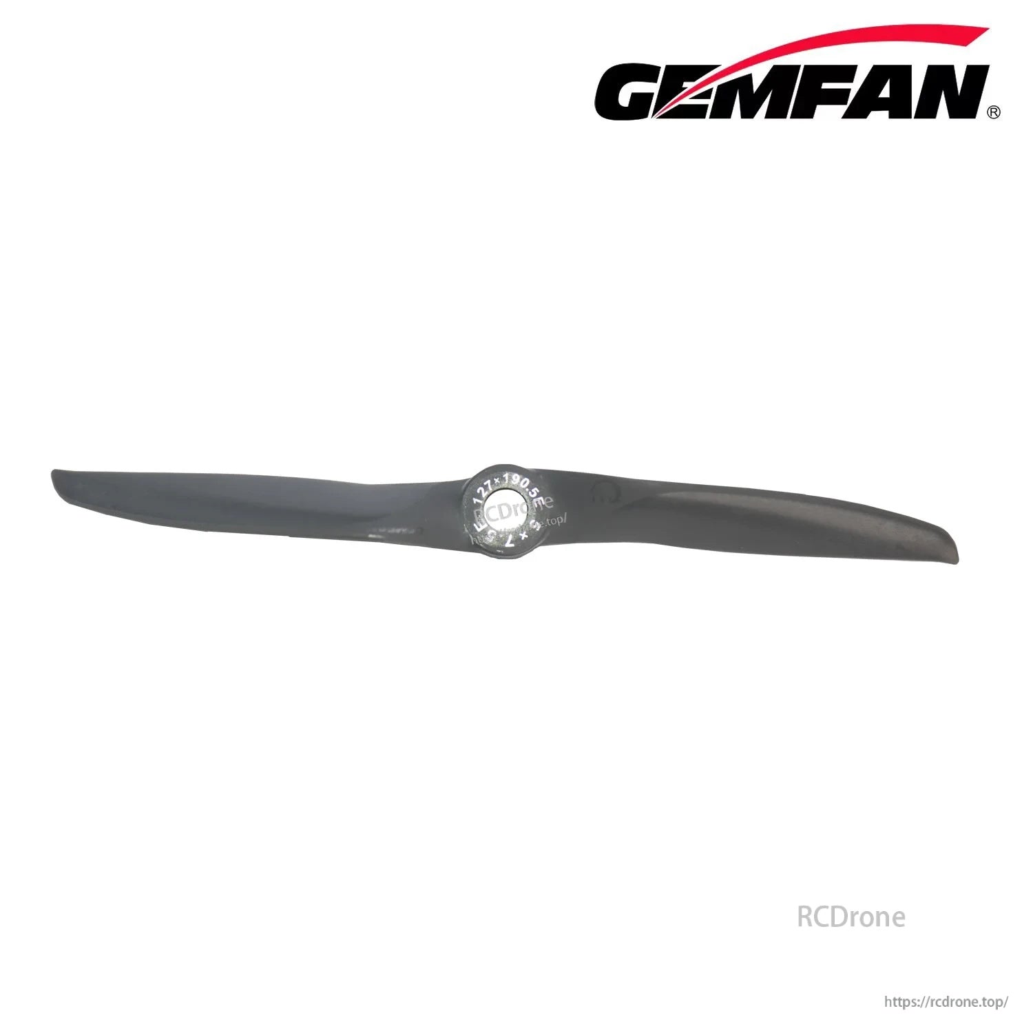 Alternate flat view of the Vortex 5x7.5 prop highlighting the swept blade tips and slim profile