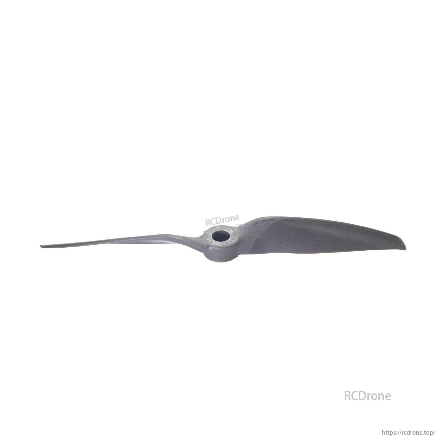 Side profile of two-blade propeller showing airfoil thickness and hub depth