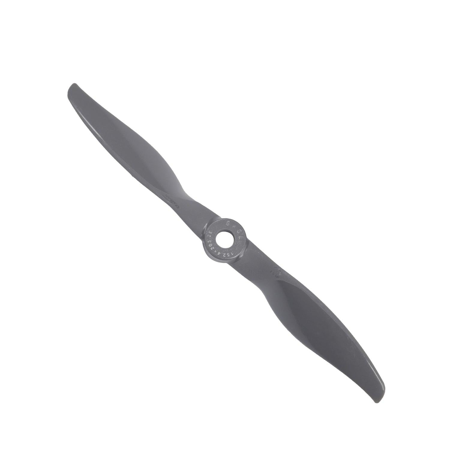 Single Gemfan Vortex 6x8 electric propeller, top view with center hub and mounting hole