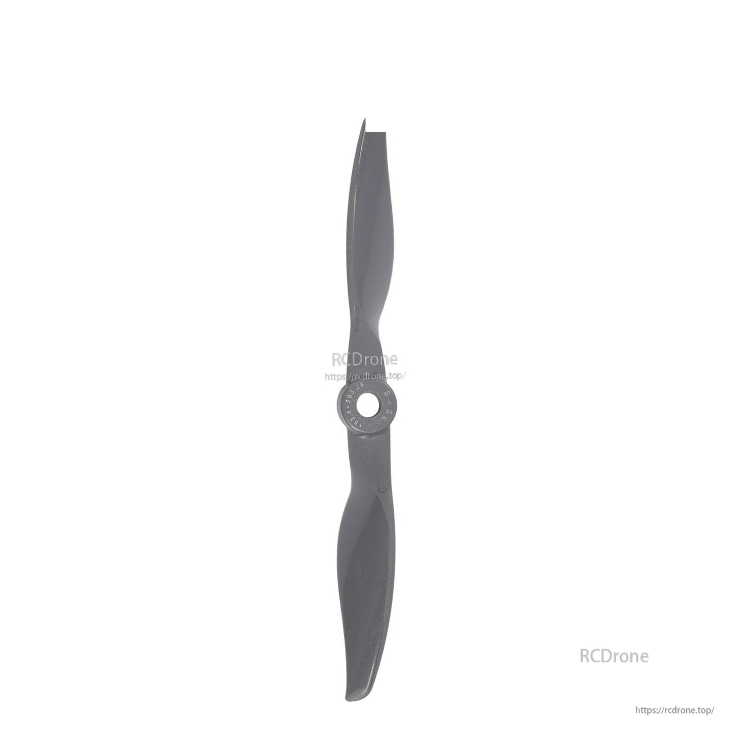Gemfan Vortex 6x8 propeller shown vertically, full length view highlighting blade shape and hub