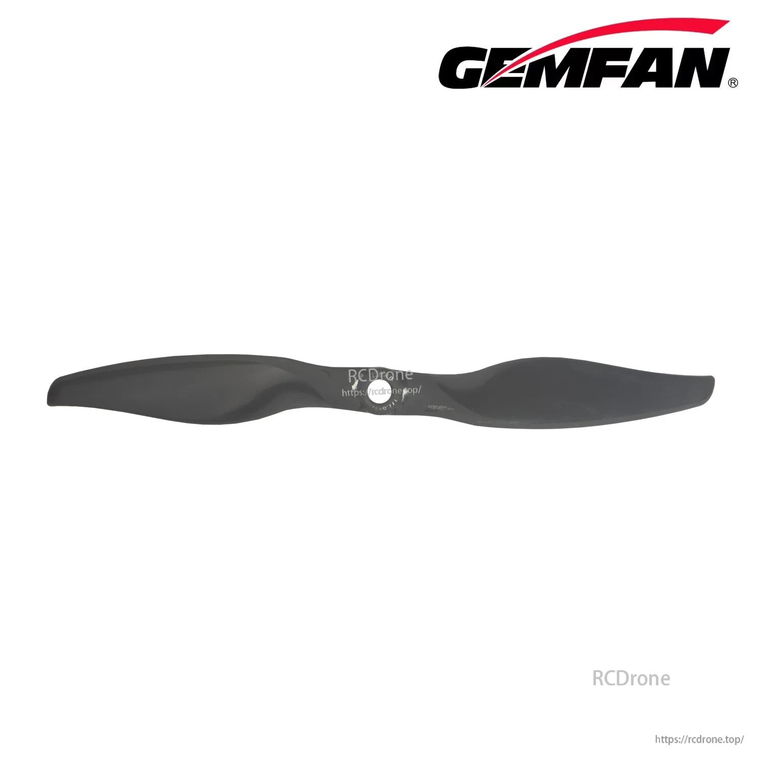 Top view of Gemfan Vortex VORTEX-series propeller with swept blades and 6.35 mm center bore