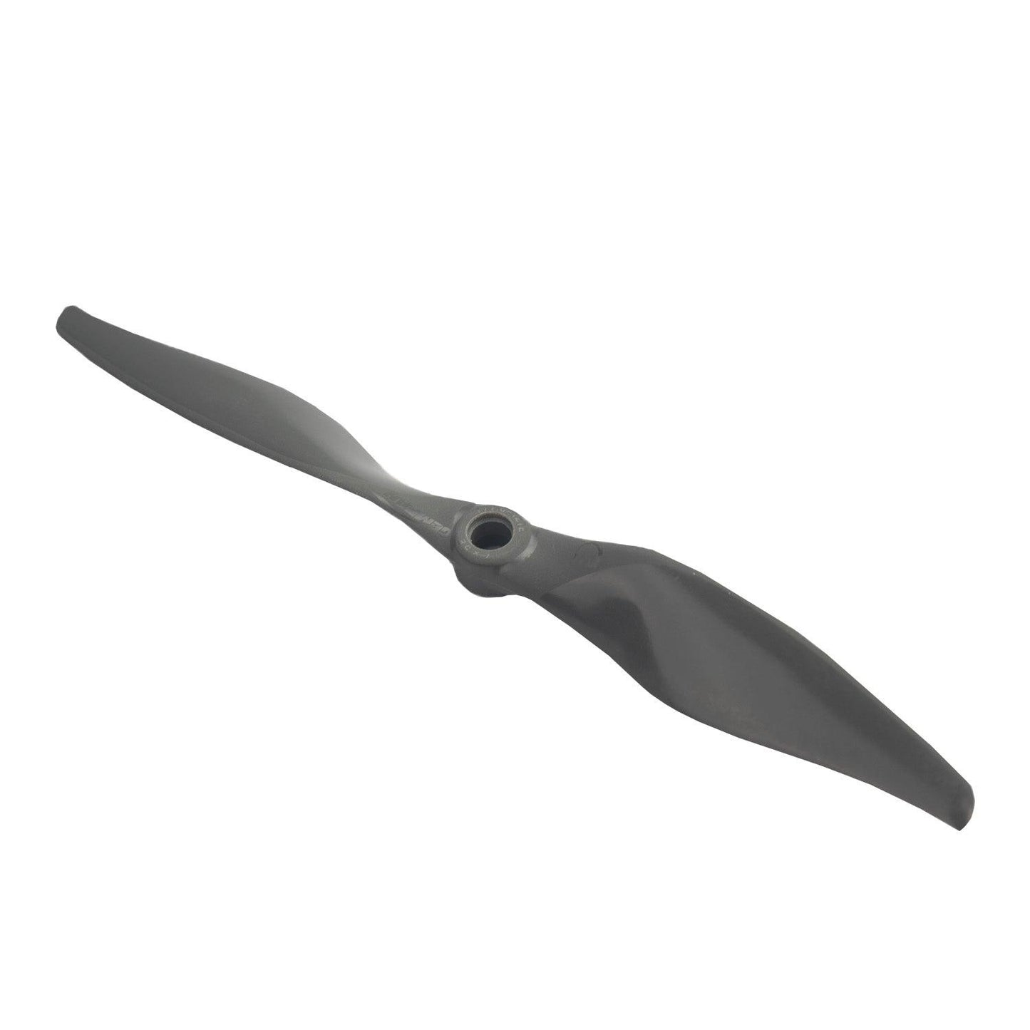 Angled close-up of propeller hub and blade curve, showing center mounting hole