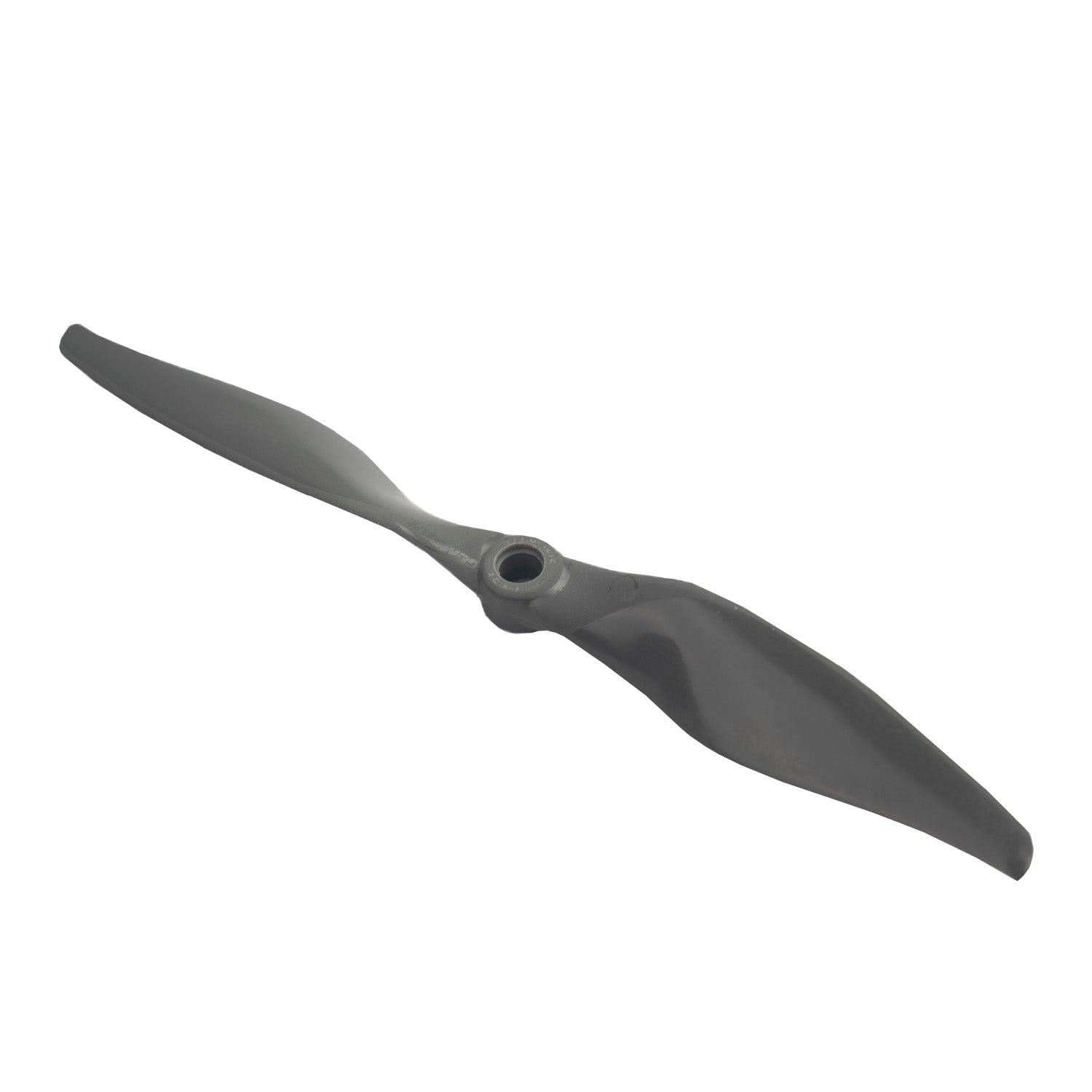 Angled close-up of propeller hub and blade curve, showing center mounting hole