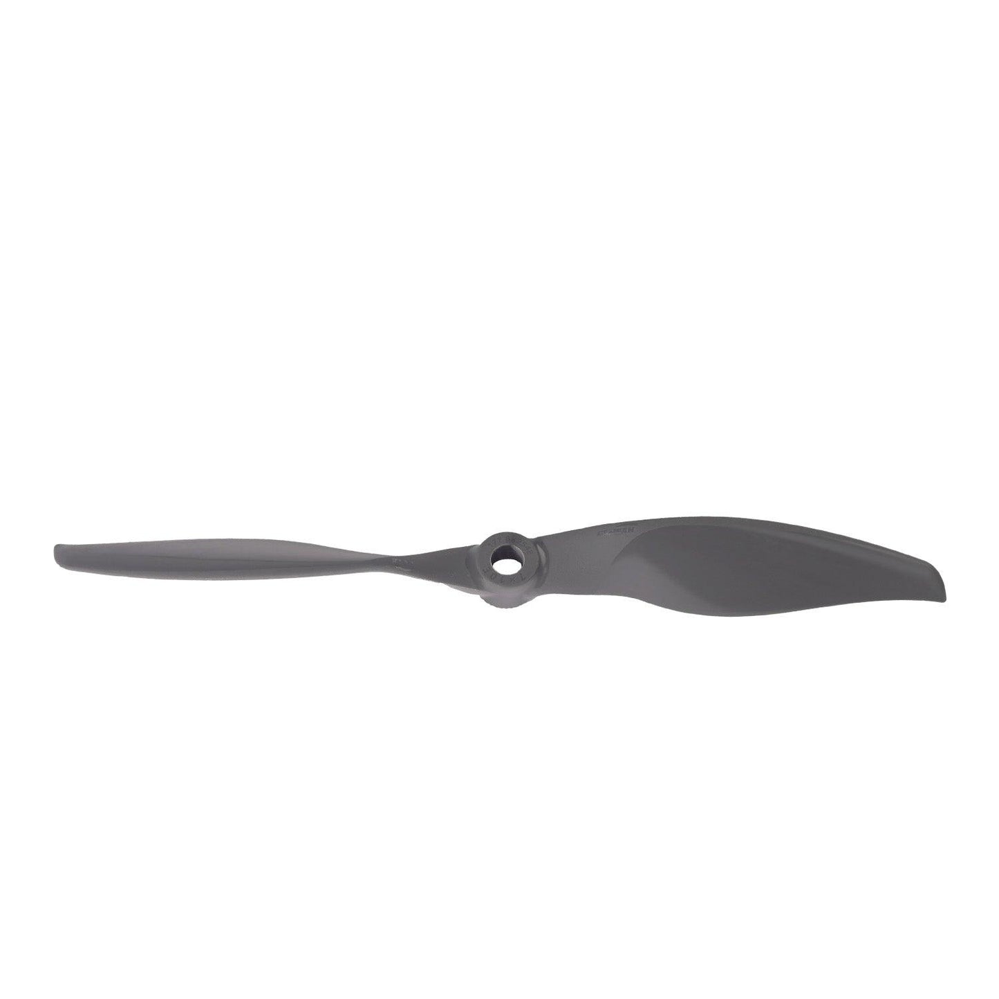 Single 7x10 two-blade propeller side profile, hub opening centered, glass fiber nylon finish