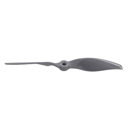 Single two-blade propeller side profile showing blade pitch and center mounting hole