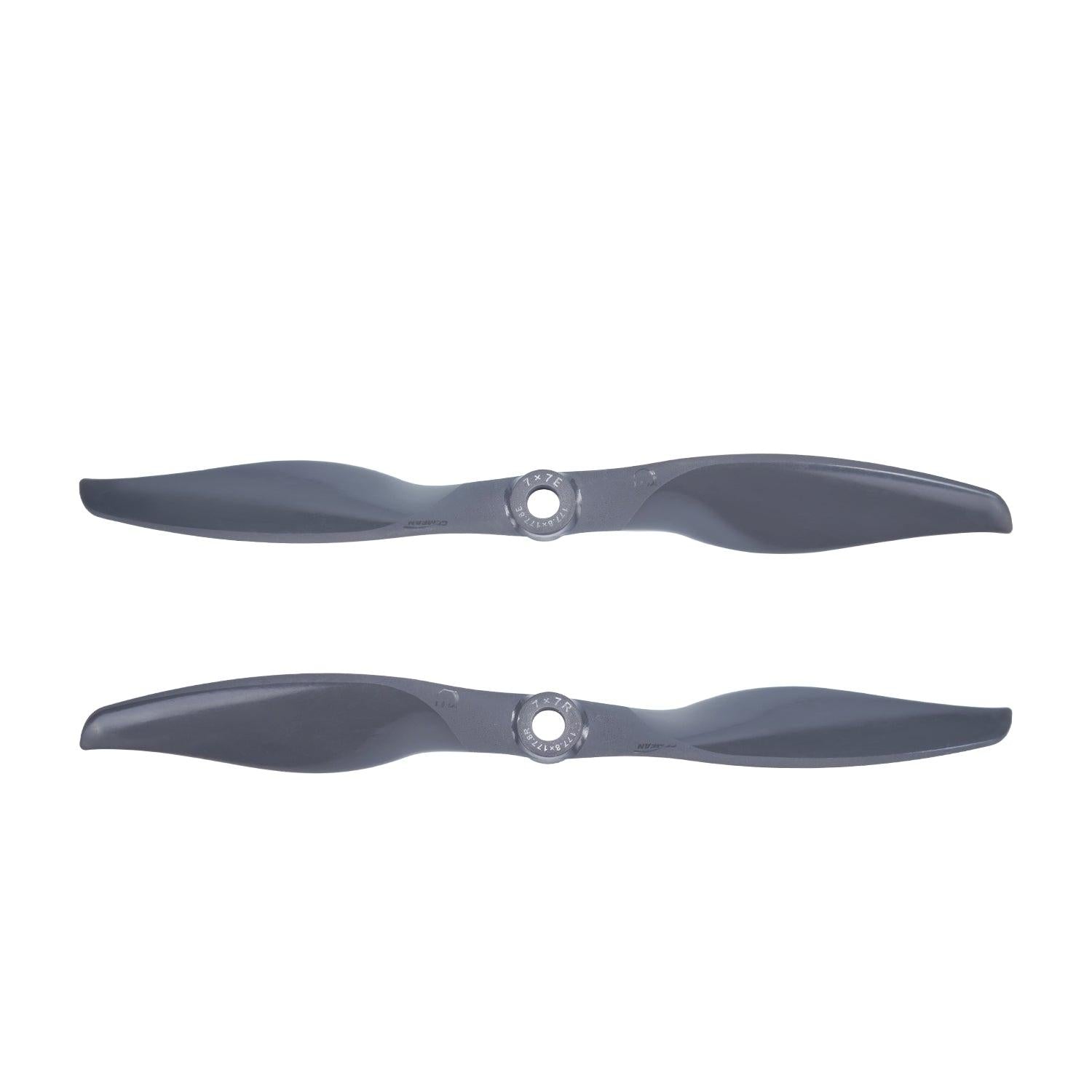 Gemfan Vortex 7x7E/7x7R electric propellers set, two-blade pair in dark gray with center mounting holes