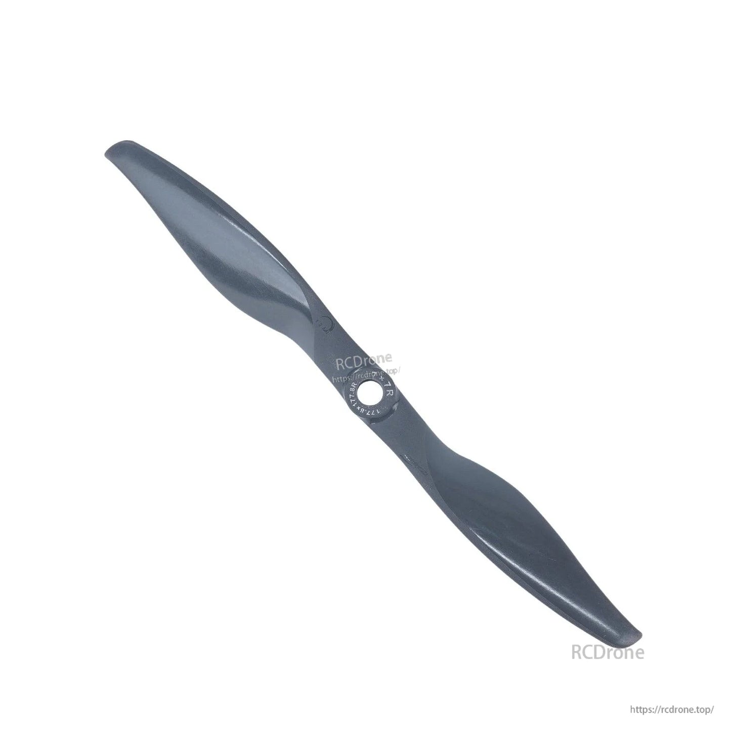 Gemfan Vortex 7x7E/7x7R propeller, angled view highlighting swept blade tips and mounting hub