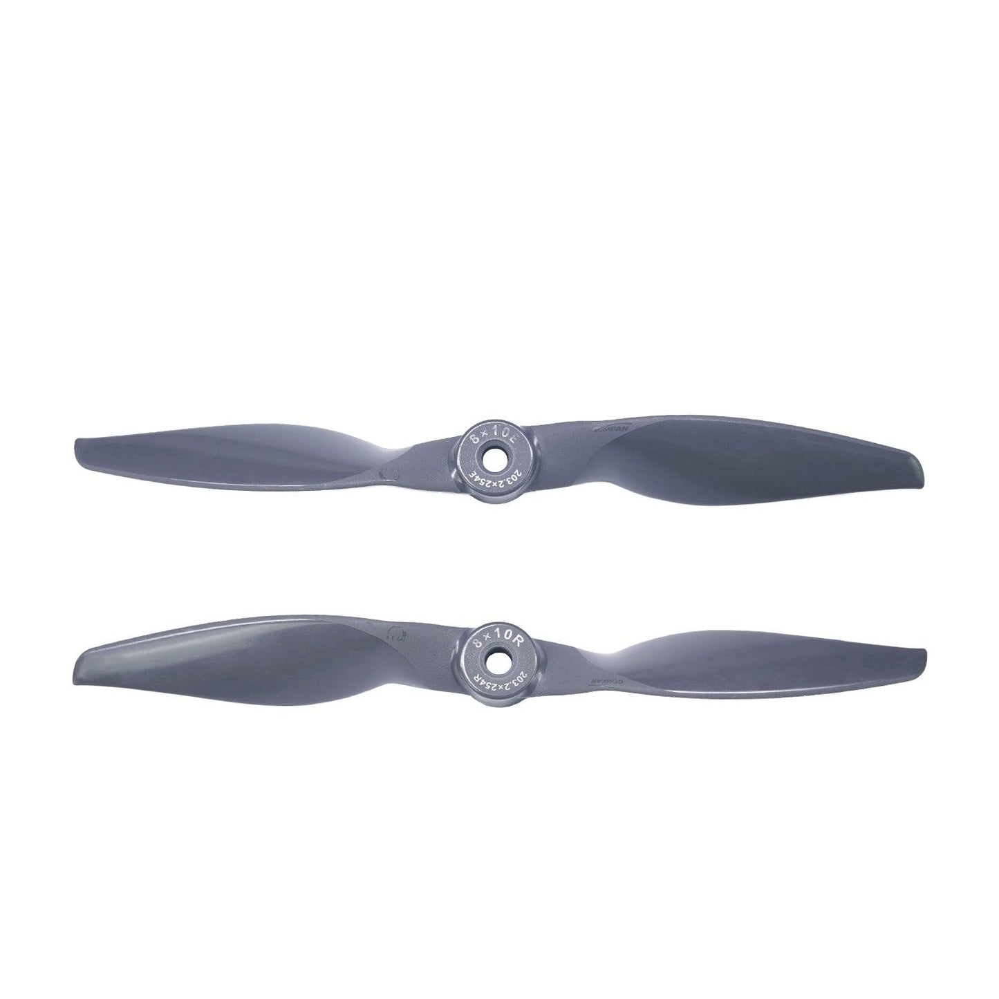 Gemfan Vortex 8x10E and 8x10R electric propeller set, glass fiber nylon, pair shown
