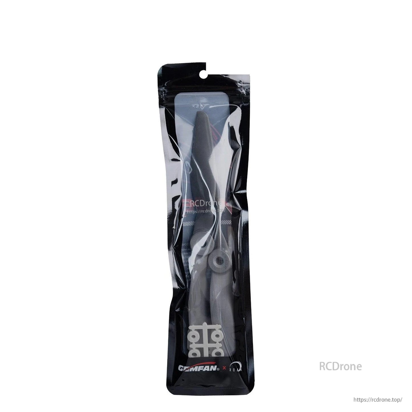 Sealed Gemfan propeller bag with adapter rings visible, alternate packaging view