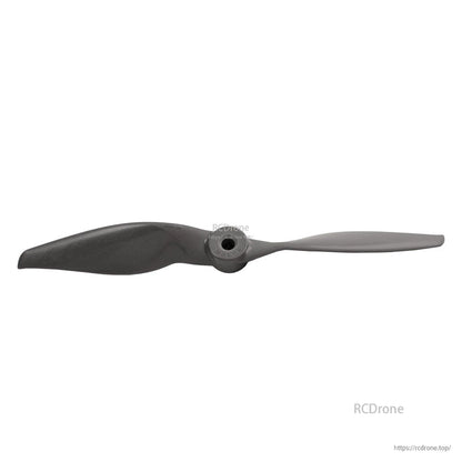 Low-profile view of propeller showing blade thickness and hub depth