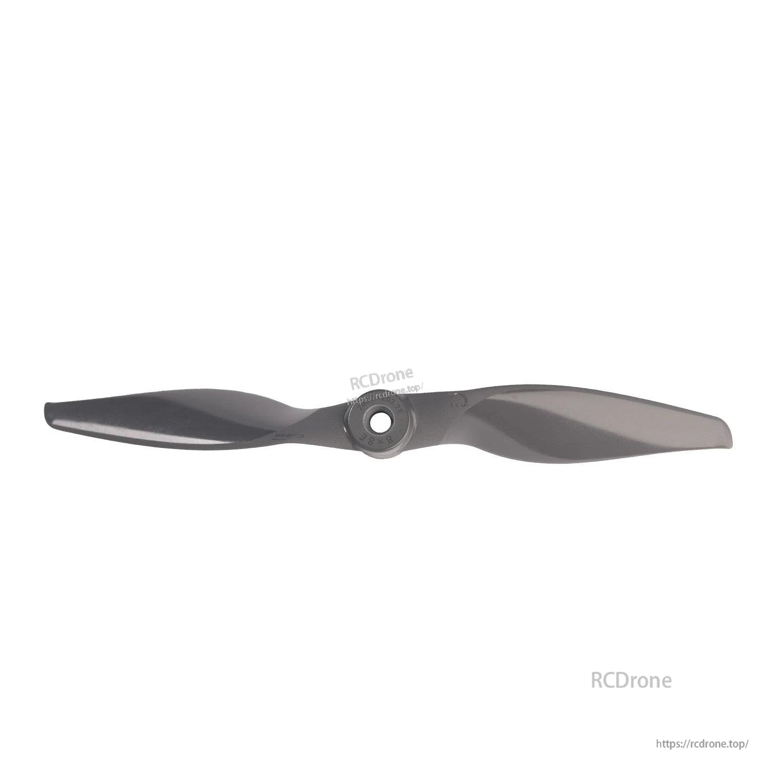 Propeller side profile showing blade curvature and hub detail on white background