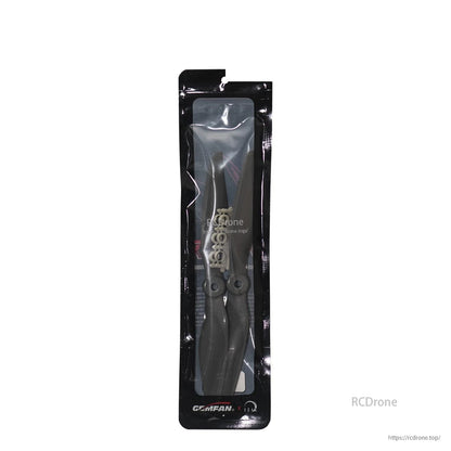 Sealed Gemfan retail bag with two propellers and adapter rings visible through clear window