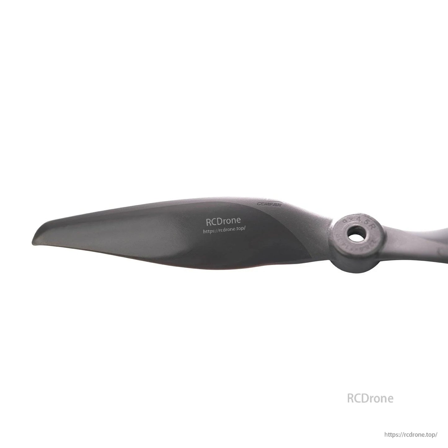 Close-up of propeller blade surface texture and leading edge near the hub