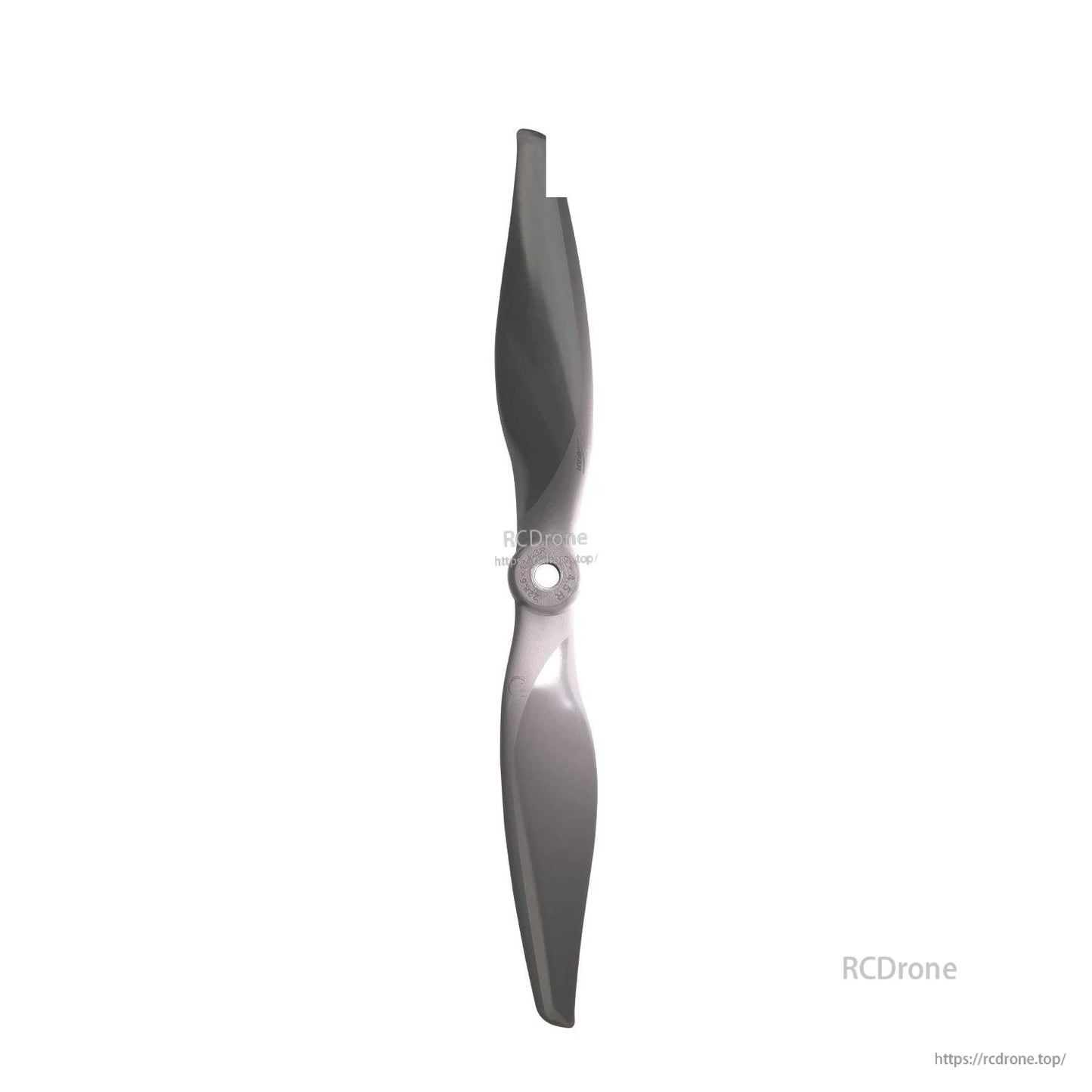 Front-on vertical view of propeller showing blade outline and center hub