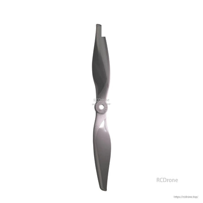 Front-on vertical view of propeller showing blade outline and center hub