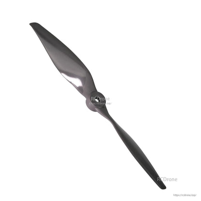 Propeller angled diagonal view showing twist and pitch along both blades